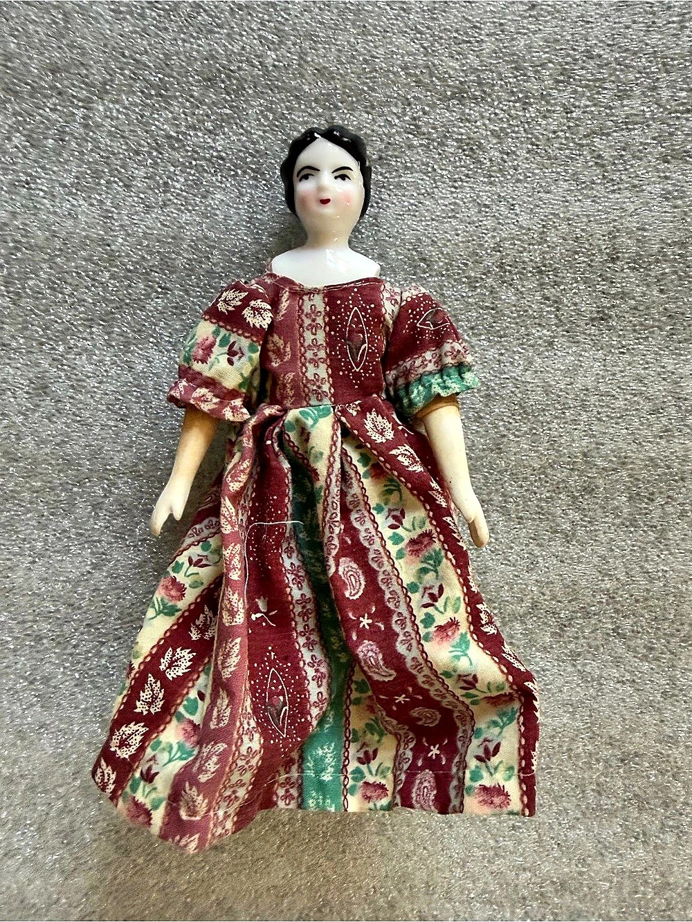 Vintage-Style Porcelain Floral Dress Doll
